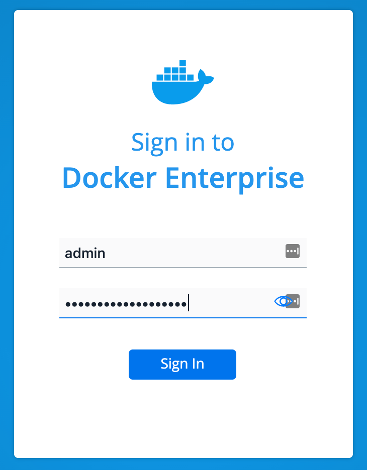 Docker Enterprise Login